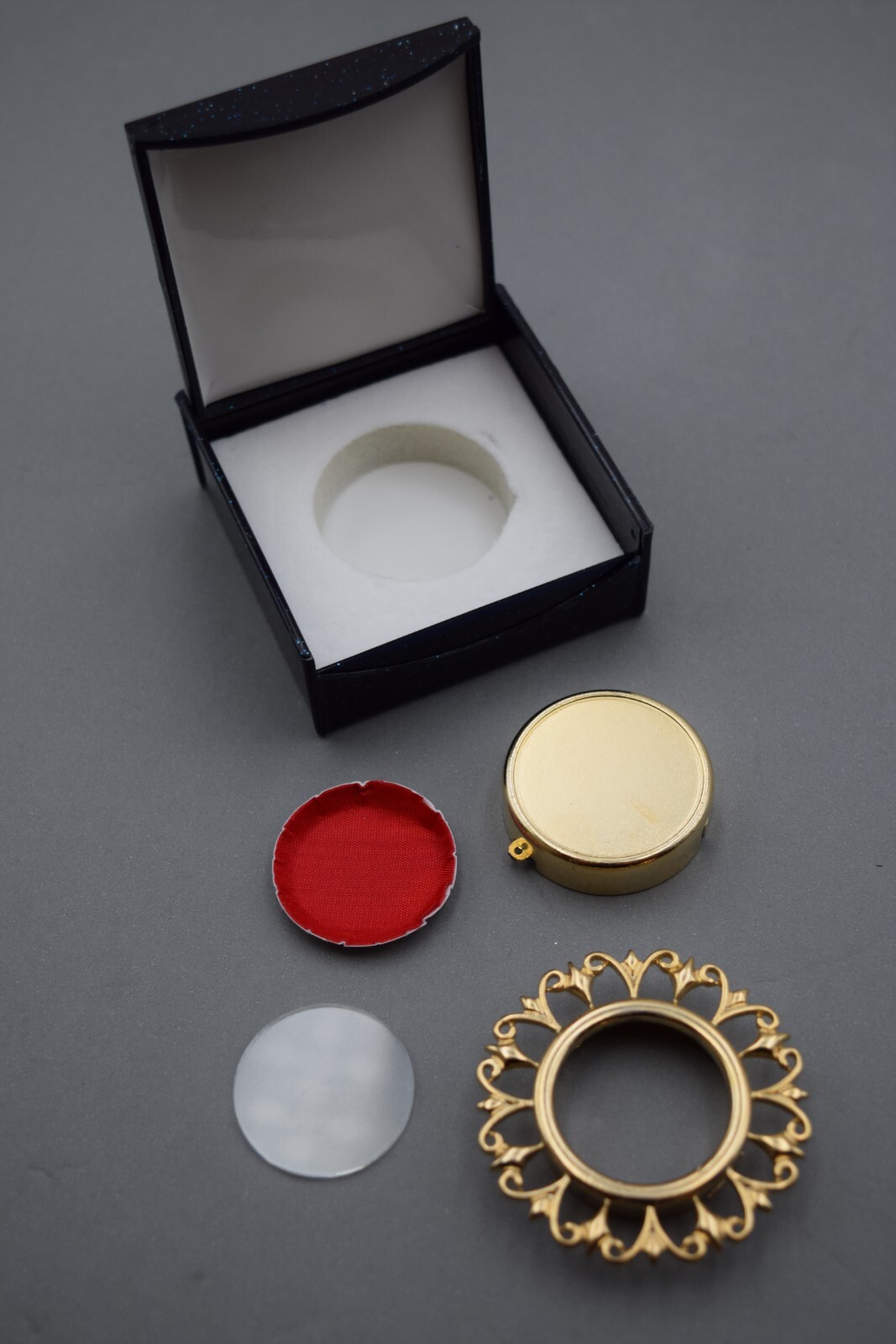 Large Relic Theca, Gold Plated Reliquary - Saint Relic Theca with Case (F)