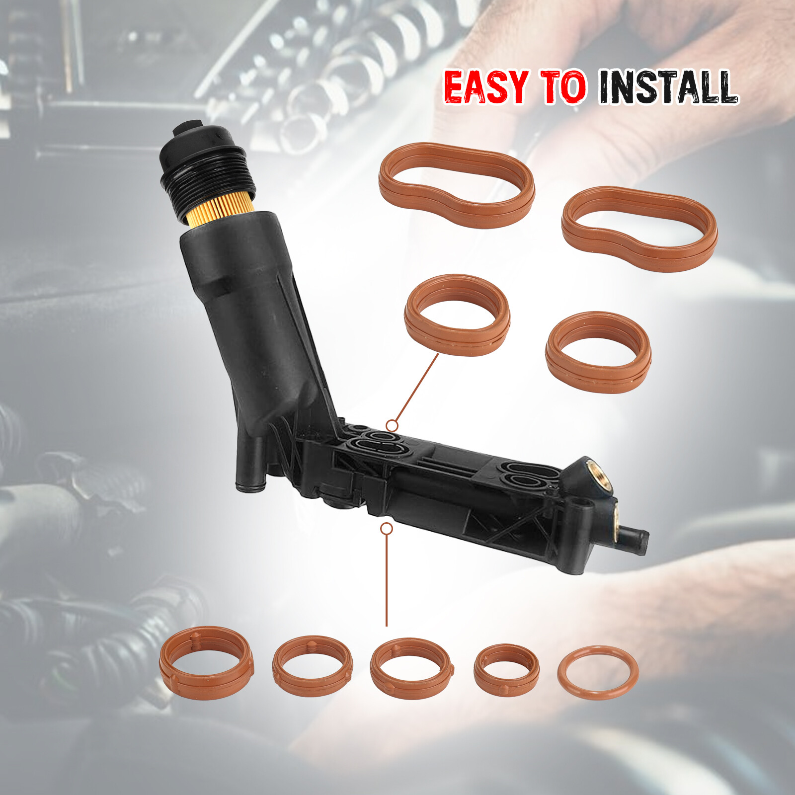 Oil Filter Adapter O-Ring Kit For 11-13 Chrysler 300 Jeep Wrangler Dodge Durango