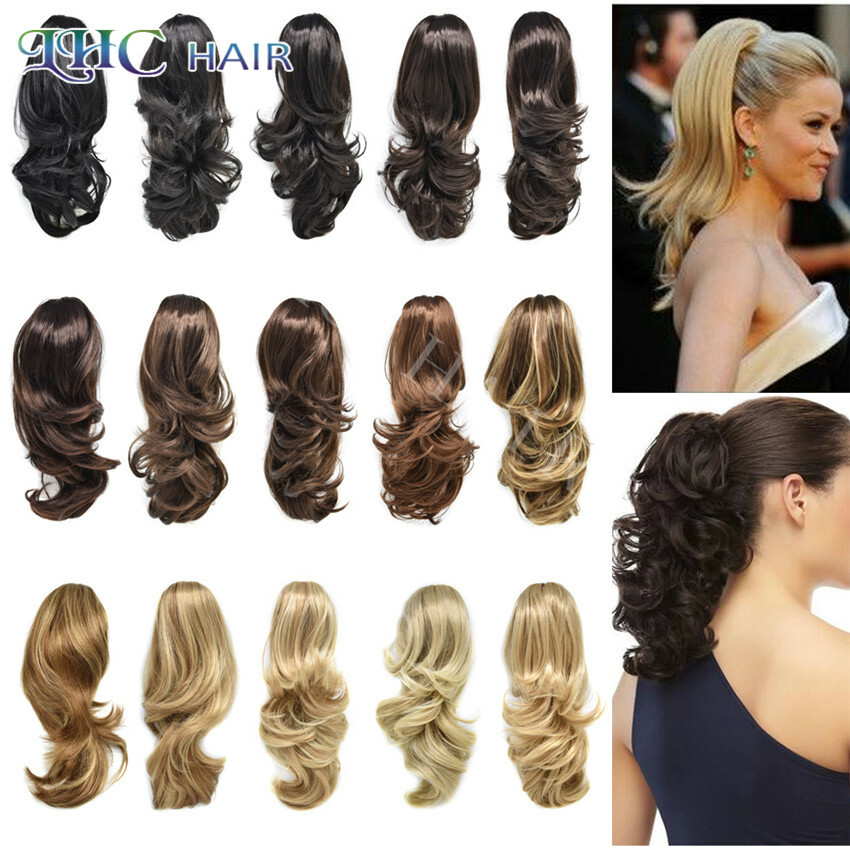 Real Thick Clip In Pony Tail Hair Extensions Claw Clip On Ponytail As Human US