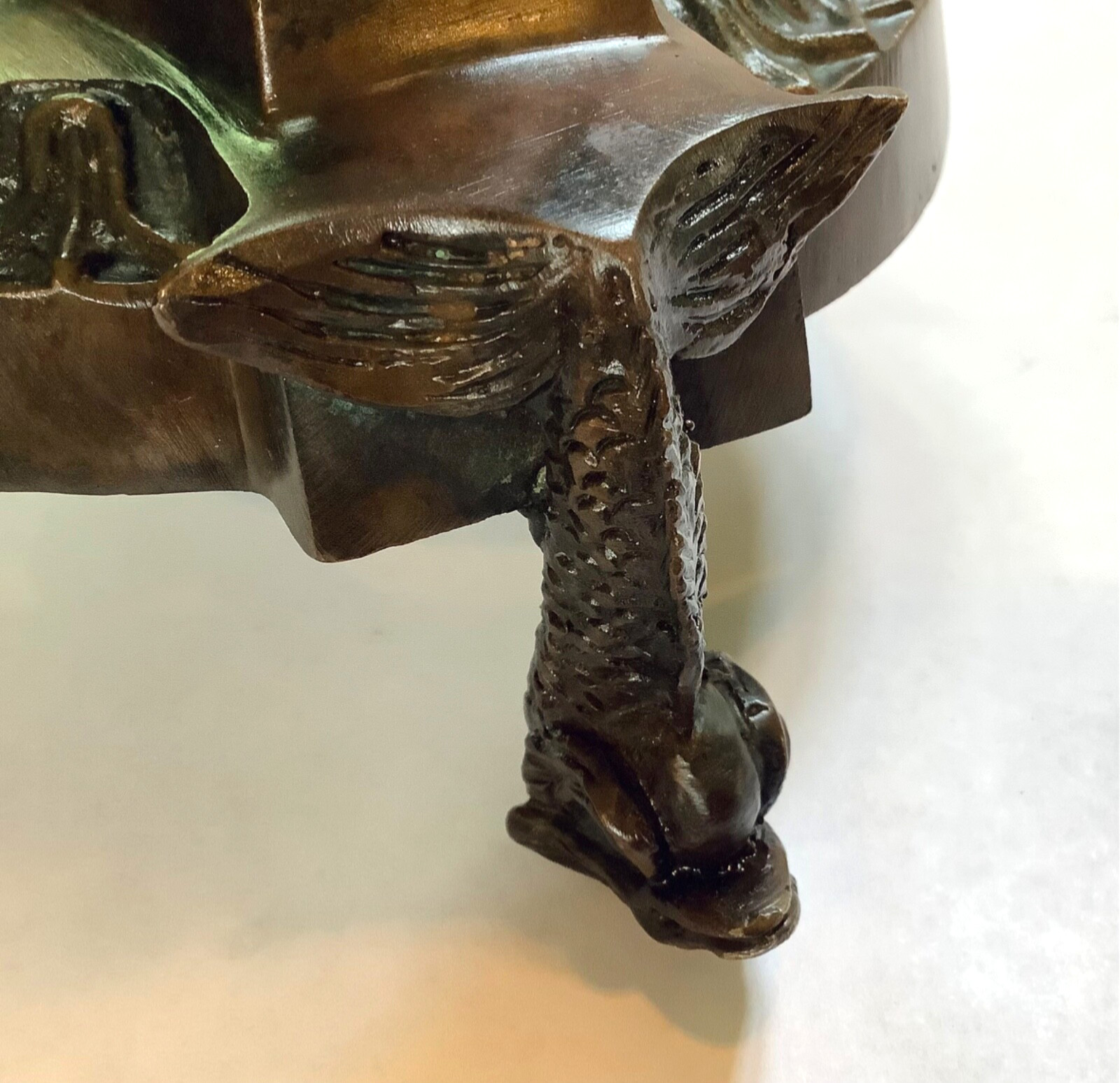 Nouveau Neoclassical Bronze Three Graces Centerpiece Orb or Bowl Stand Koi Feet