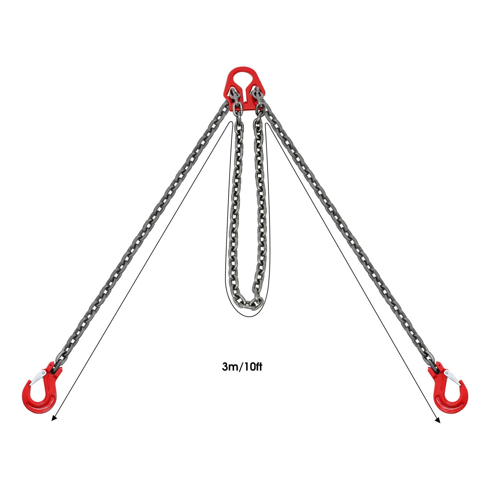 5/16 in*10FT Adjustable Chain Sling with Grab Hook Lifting Chains 5T/11023 lbs