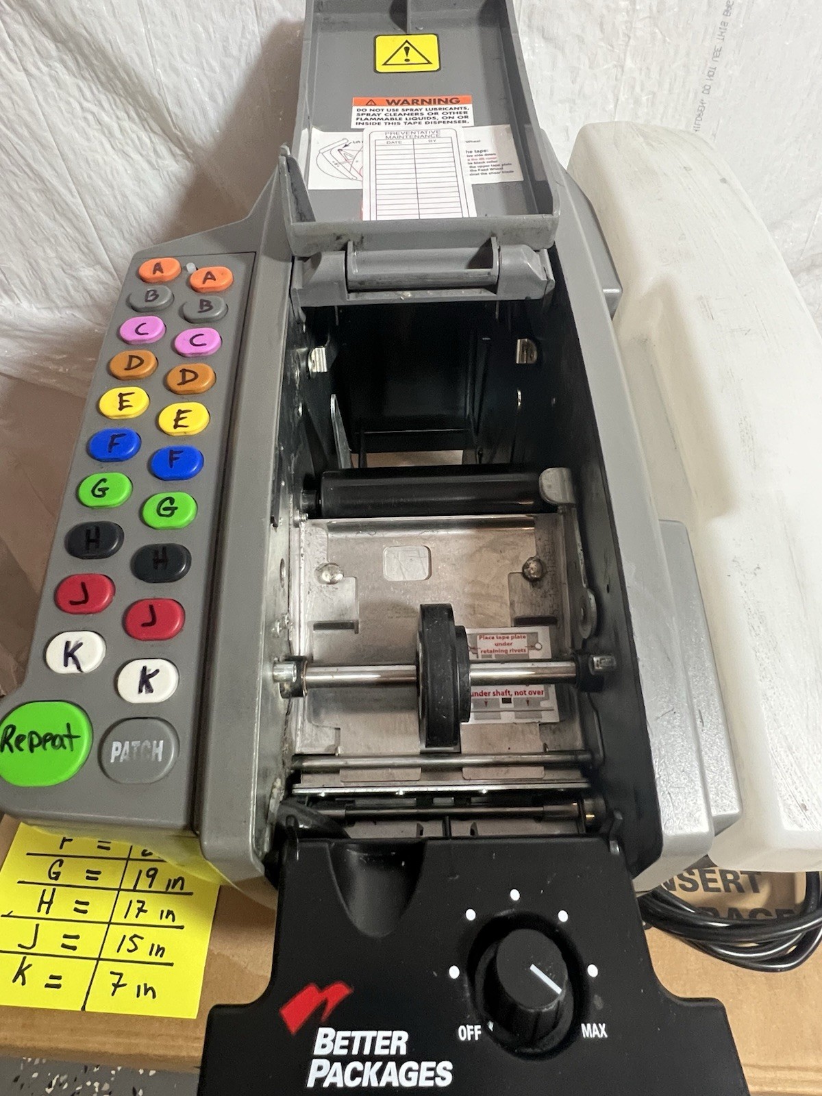 Better Pack Packages 555eSS Tape Dispenser ( Letters Keypad A To k)