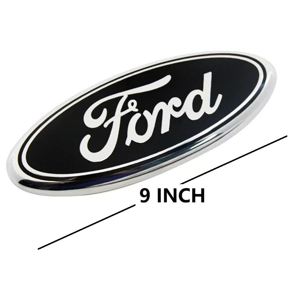 2004-2016 Ford 9" INCH OVAL LOGO Emblem Grille Tailgate F150 F250 F350 BLACK