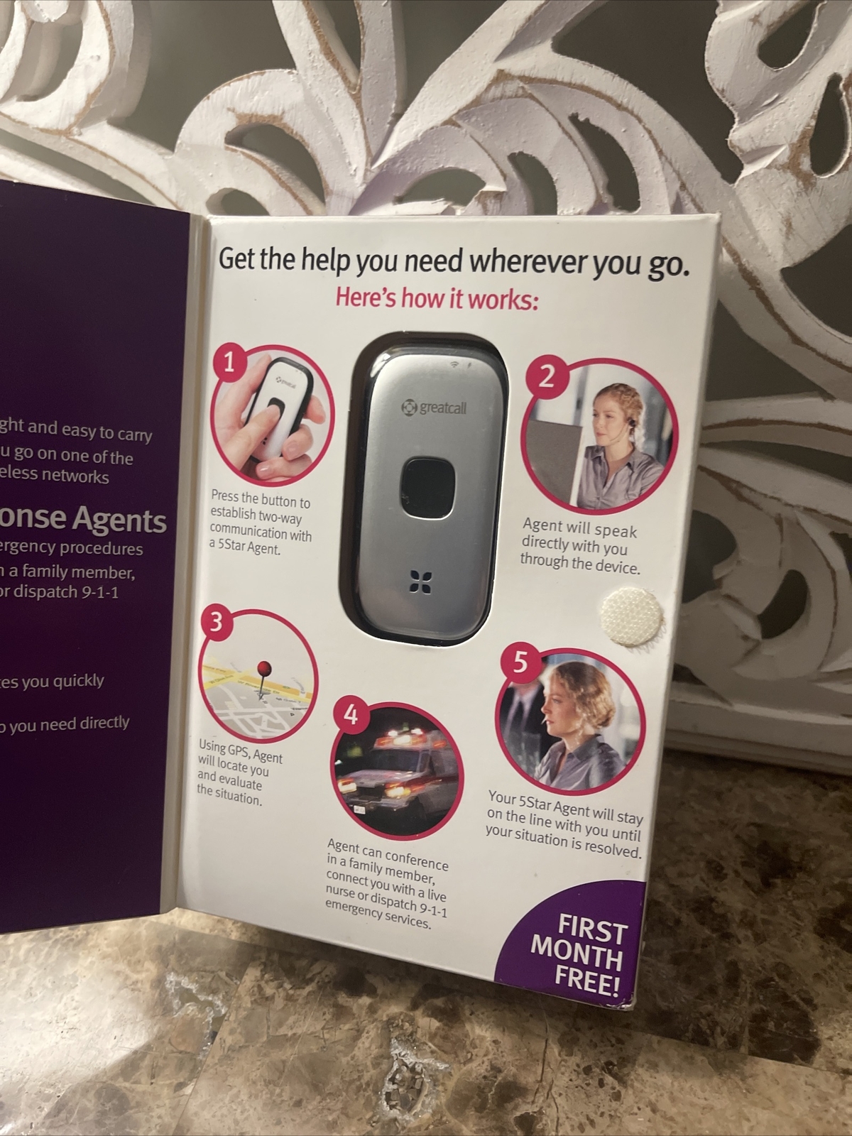 GreatCall 5 Star Urgent Response Safety & Medical 911 GPS Alert Service Box Dmgd