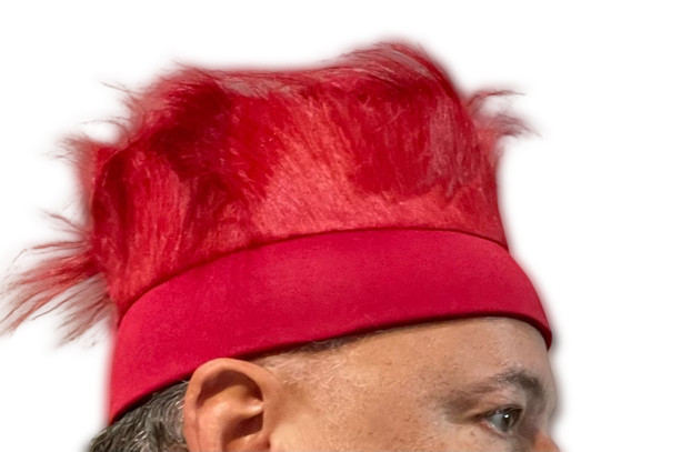 Burgundy Red Fur Headband Funny Clown Wig Punk Spike Hair Hat
