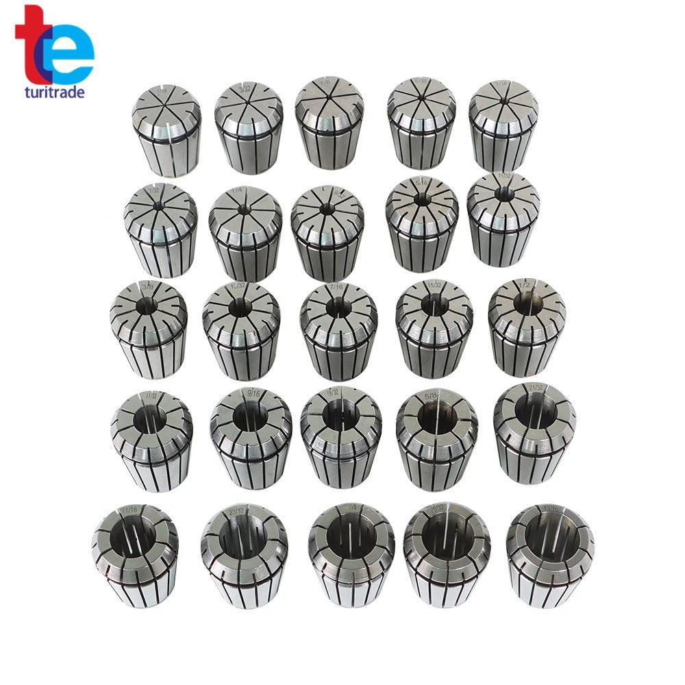 25 Pack Collet Set ER32 Collet Chuck 1/16 inch-3/4 inch Holder Spring Collet Set