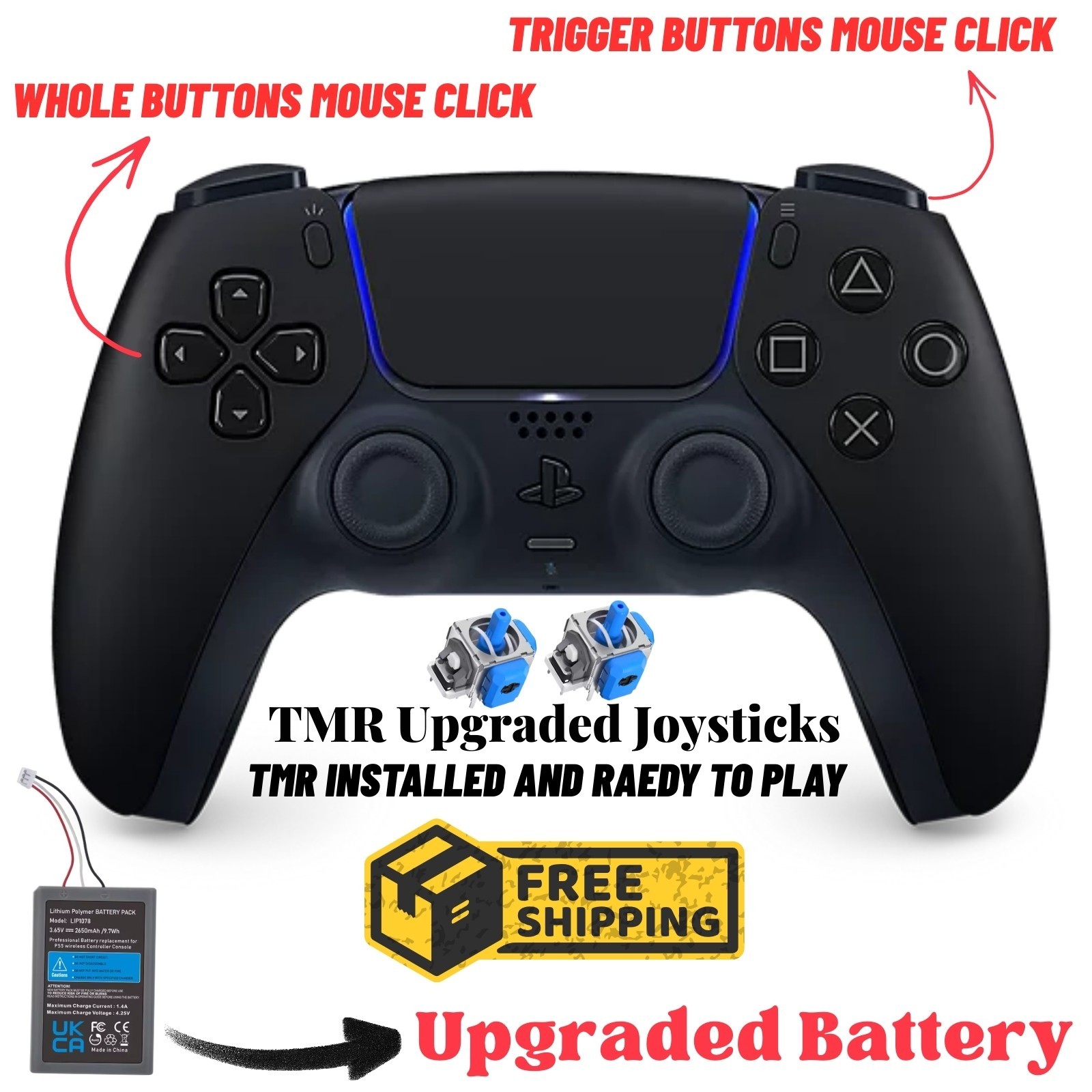 Ps5 Dualsense Controller TMR - DRIFT PROOF - WITH CUSTOM MODS