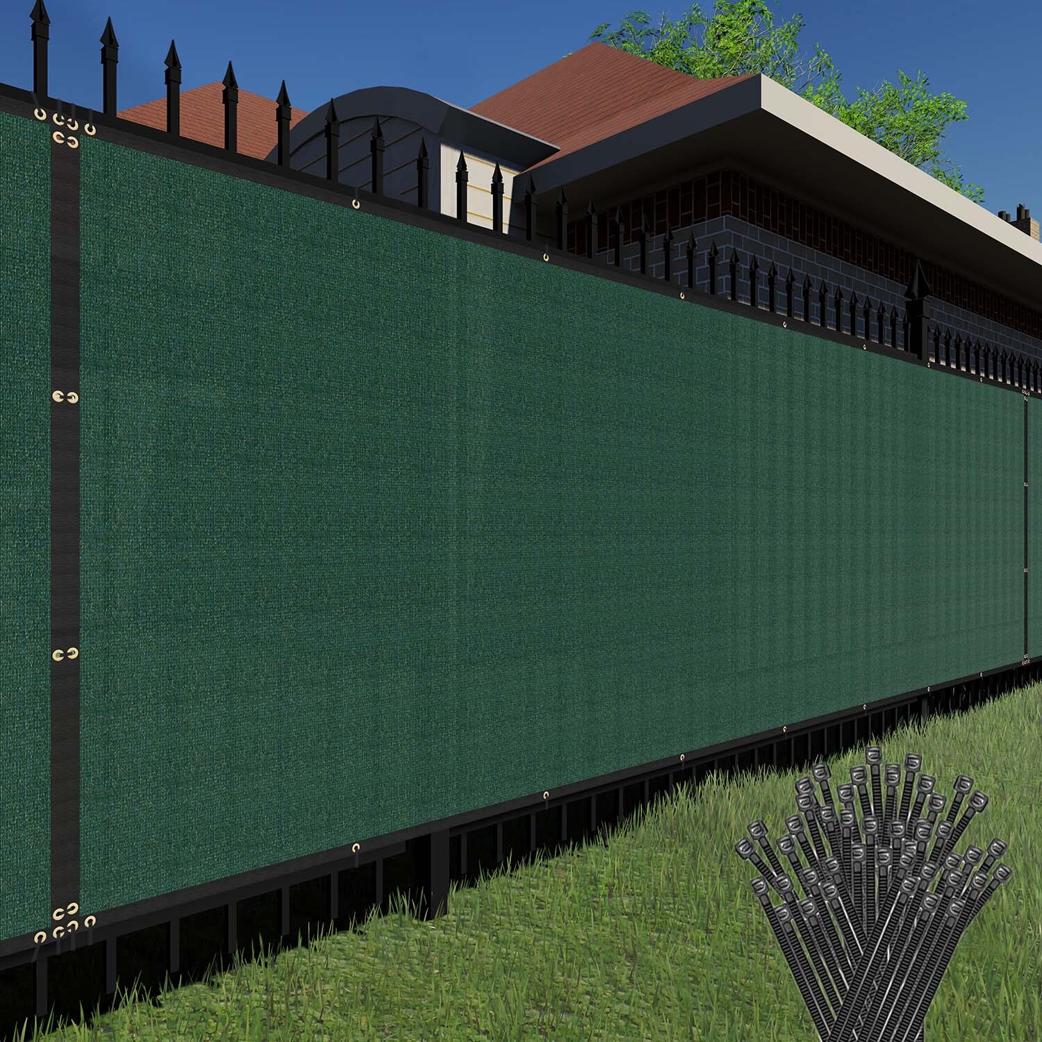 4' 5' 6' 8' Tall Fence Privacy Screen Green Shade Mesh Cover Windscreen Garden