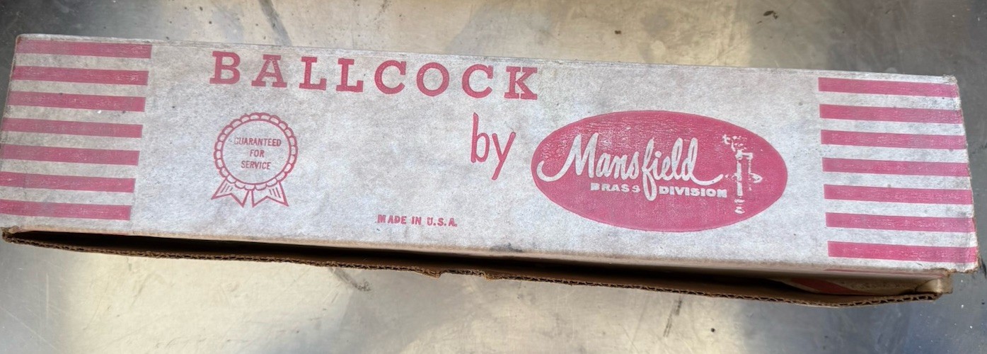 Vintage NOS Anti-syphon Ballcock by Mansfield 215-07 (11 1/2") No. 07A