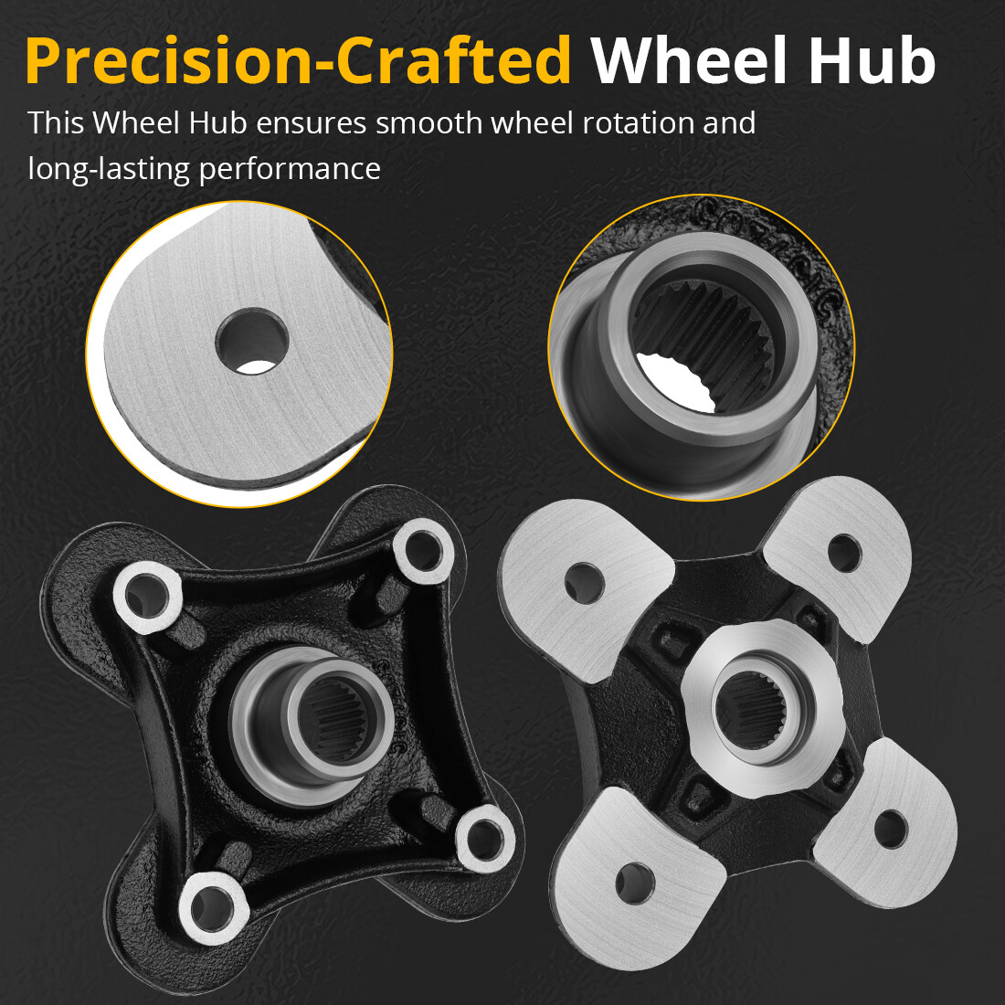 2 Front/Rear Wheel Hubs Rotor Bearing Studs for Polaris RZR XP 4 1000 2014-2023