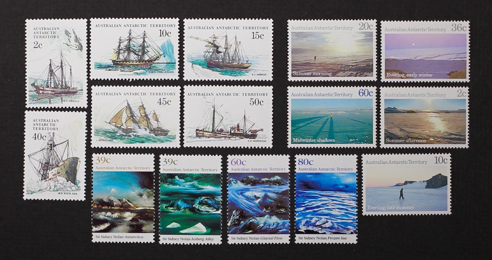 AUSTRALIA AAT 1981, 1987, 1989, 15 different stamps Mint NH