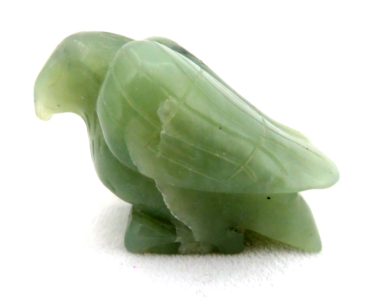 Chinese Natural Green Nephrite Jade Falcon Eagle Bird Figurine