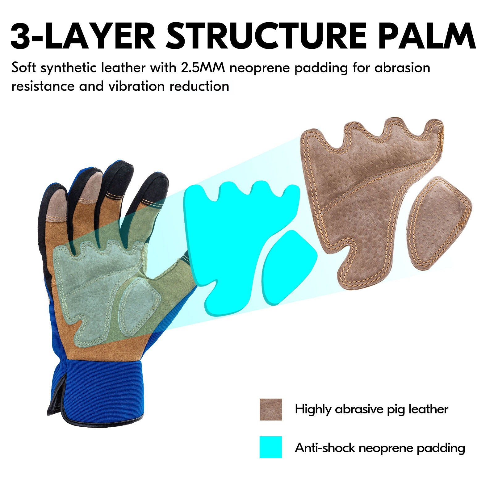 Vgo 1Pair Garden Gloves Men,Safety Work Gloves,Puncture-proof,Thornproof(SL7475)