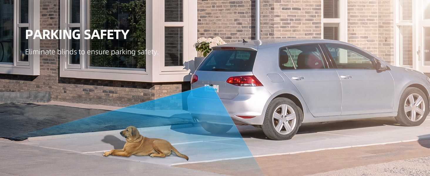 ERT01 HD Backup Camera,Universal Rear View License Plate 149°Night Vision IP69K