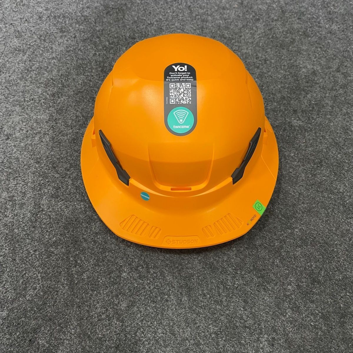 STUDSON SHK-1 Full Brim Vented Industrial Safety Helmet, Orange, SHK1-FB-CTOO