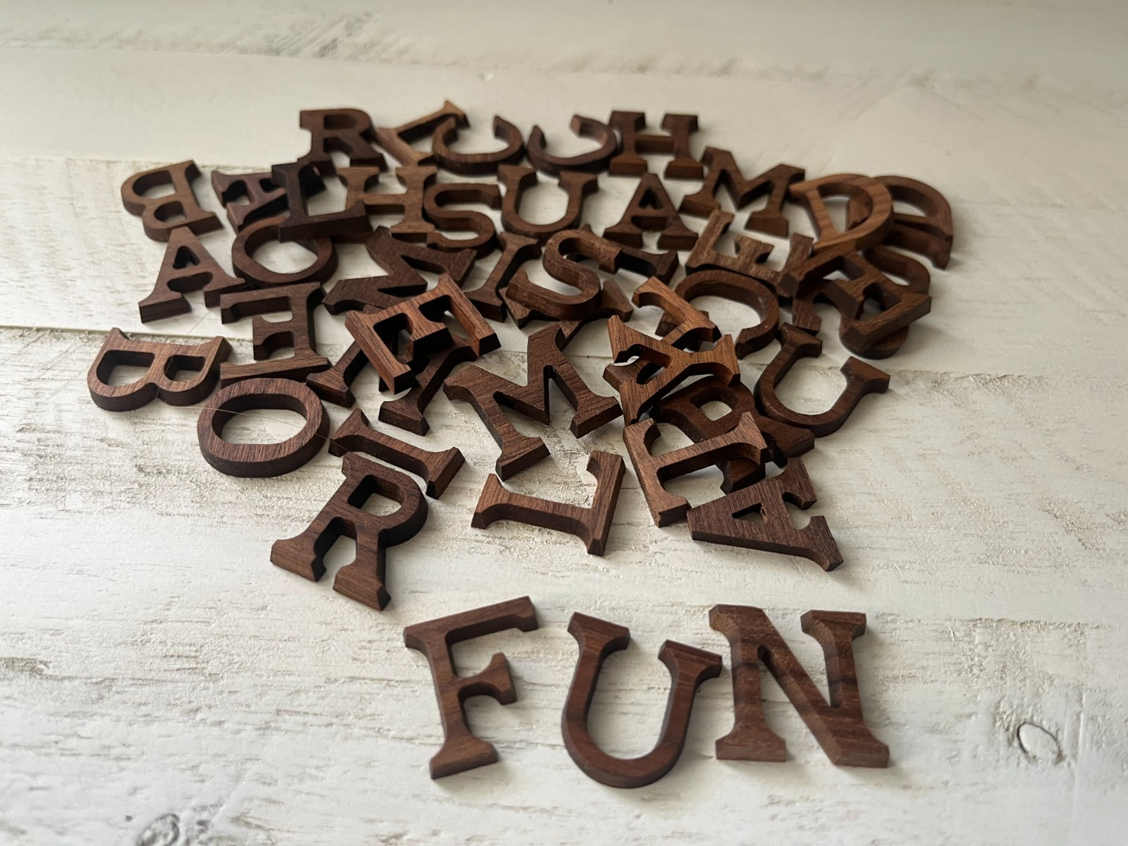1" Solid Walnut Wood Letters Small Alphabet Pick Your Letter Paddle Tramps DIY