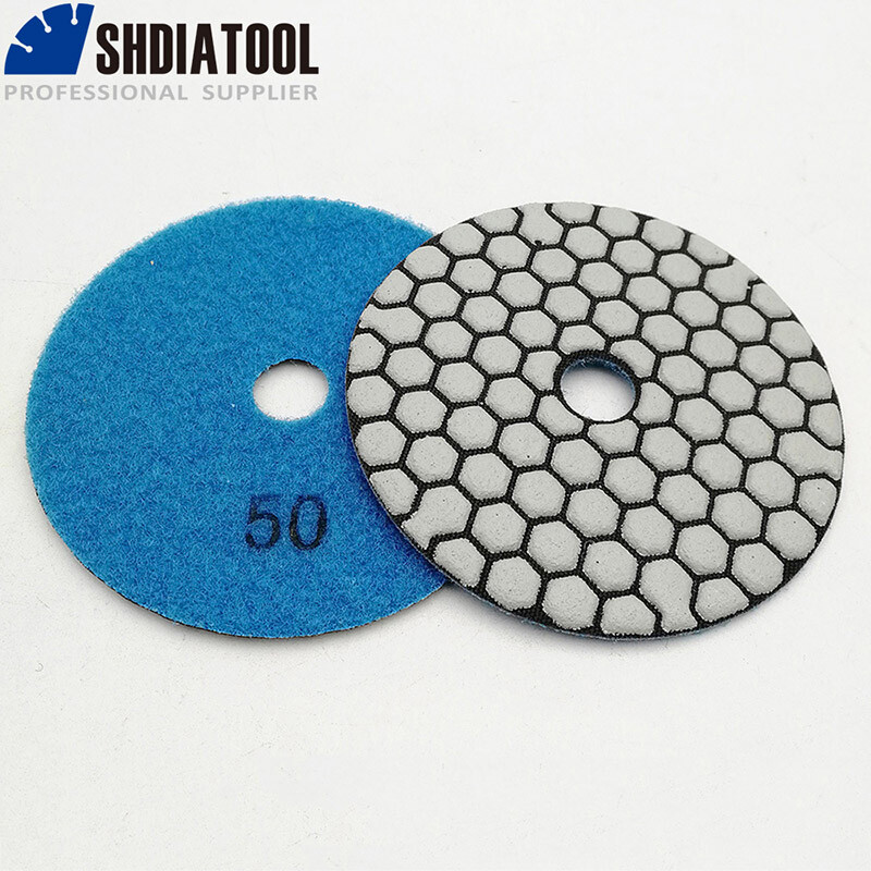 Diamond Polishing Pad 7pcs 4in B #50 Dry Sanding Disc for Marble Tile Granite