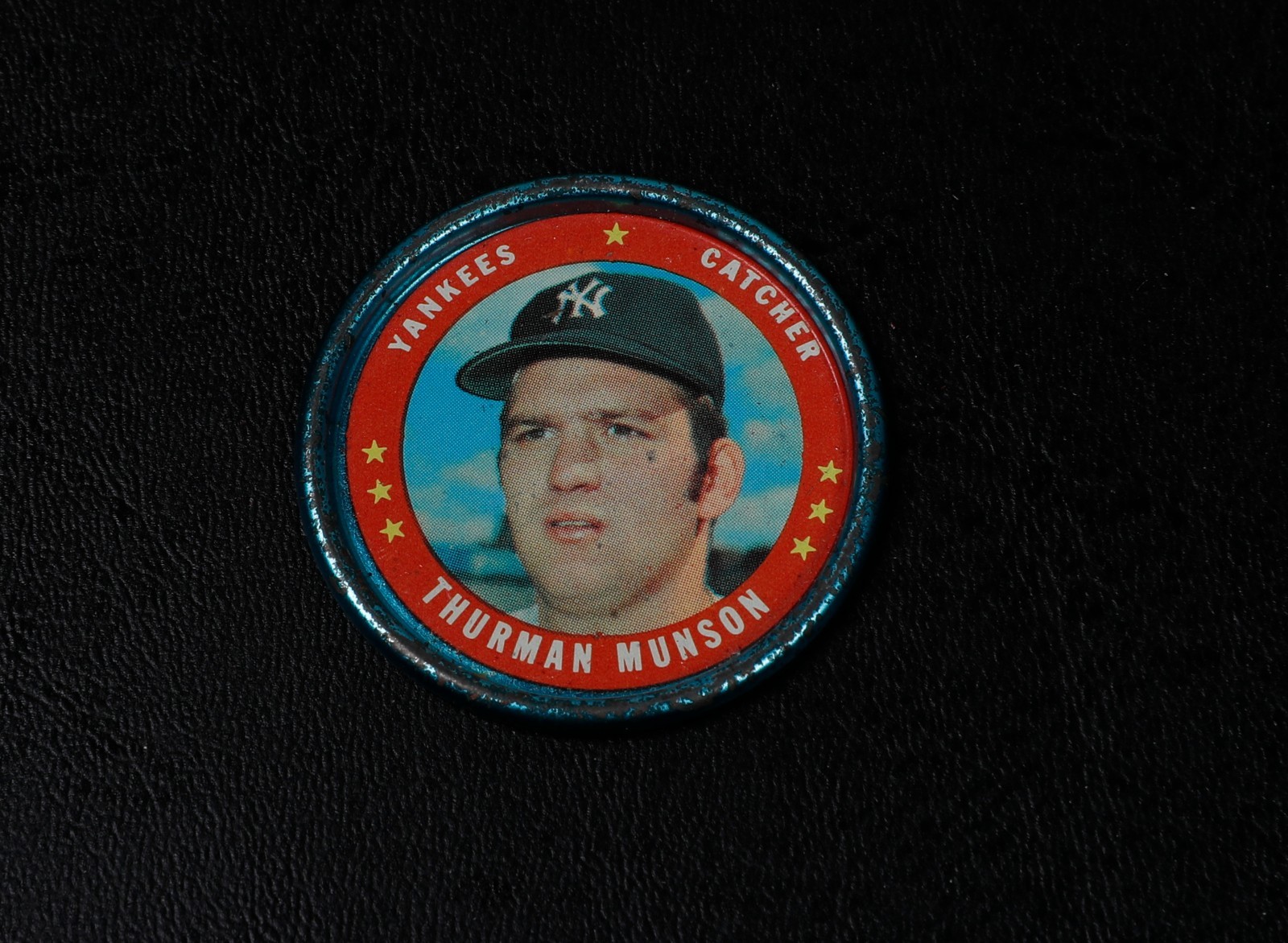 1971 Topps Baseball Coin Pin 118 THURMAN MUNSON New York Yankees