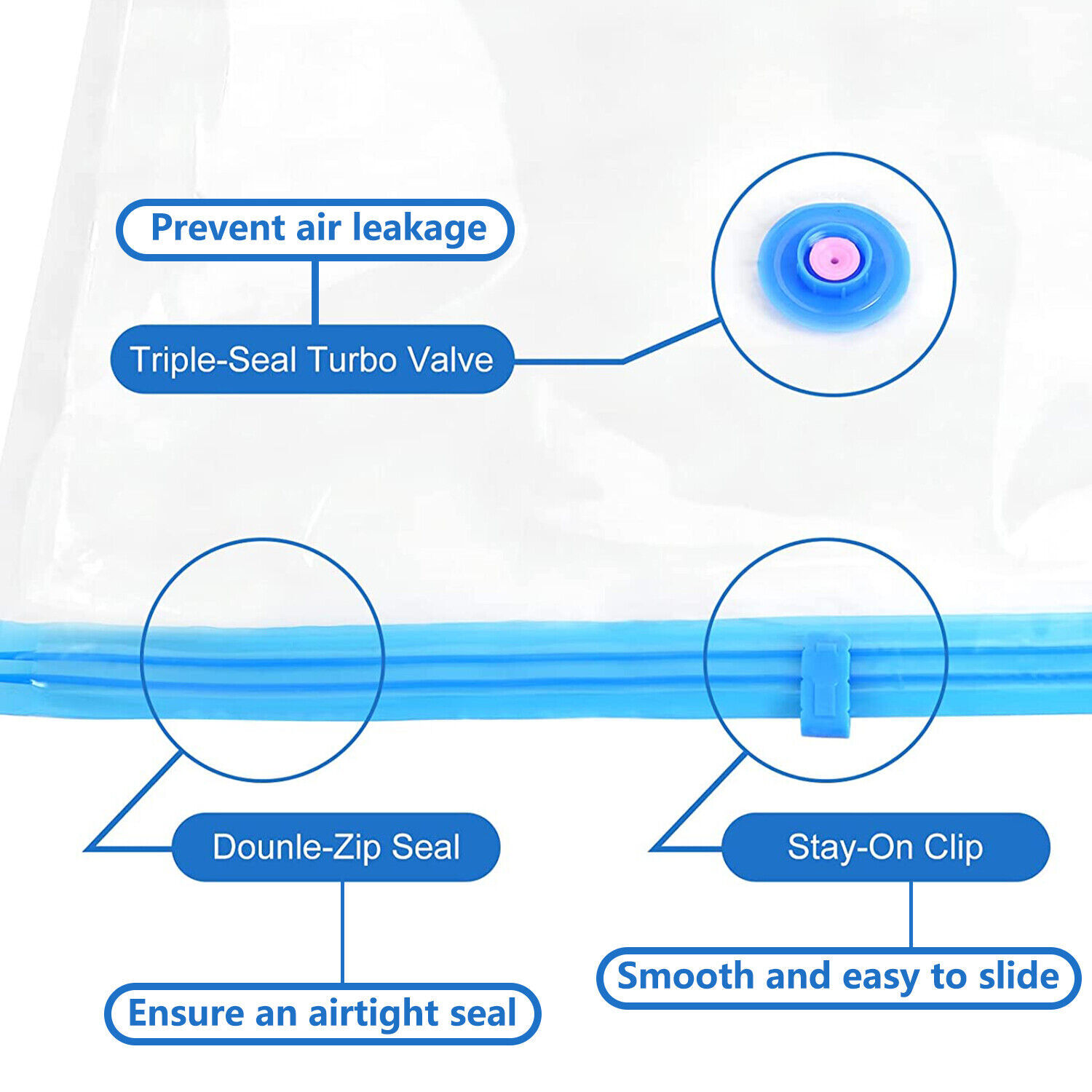 Jumbo Vacuum Storage Bags Travel Space Saver Set with Hand Pump