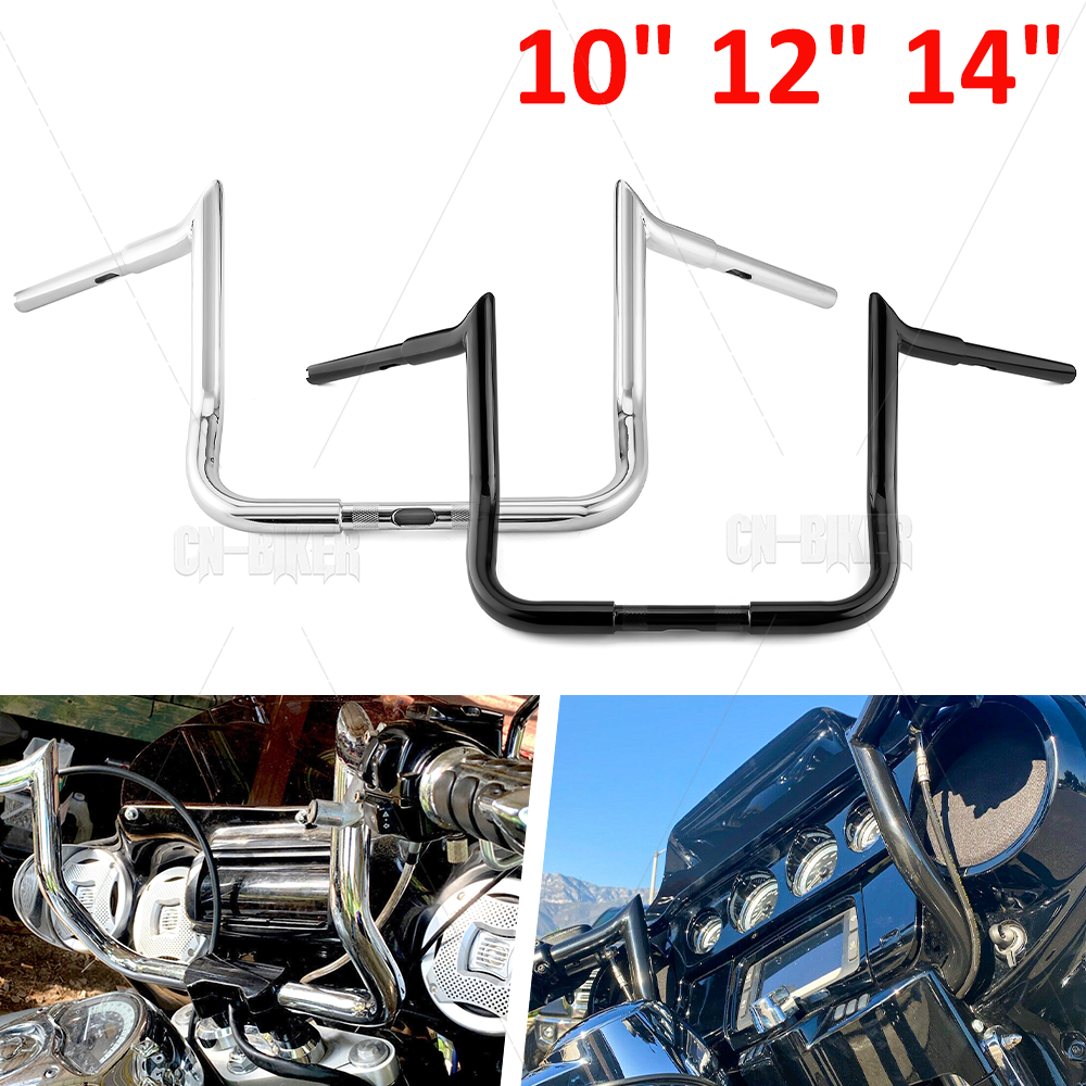 10" 12" 14" Rise Meathook Ape Hanger Handlebar For Harley Electra Street Glide