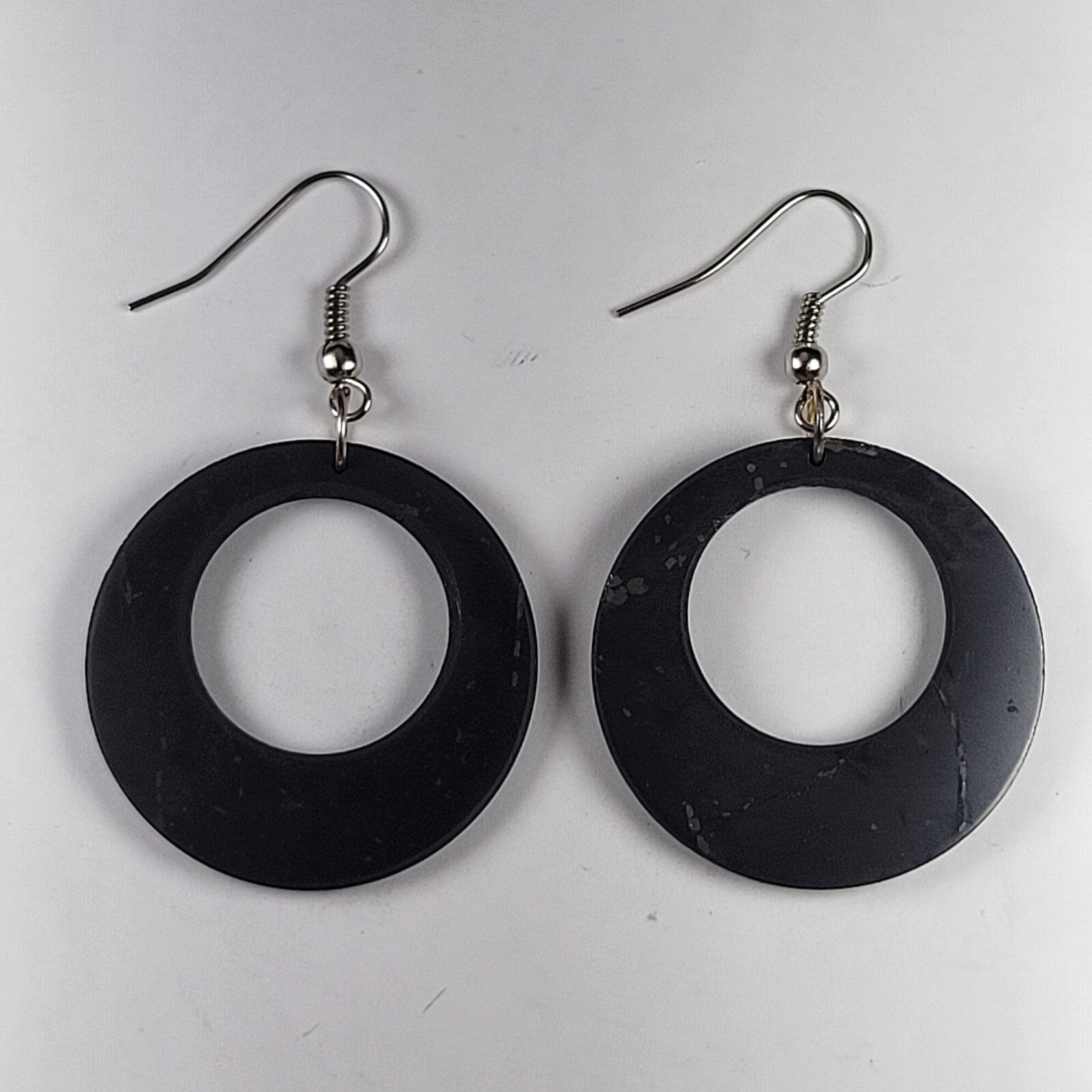 Shungite World Shungite Earrings - Round Circle - 1 pair