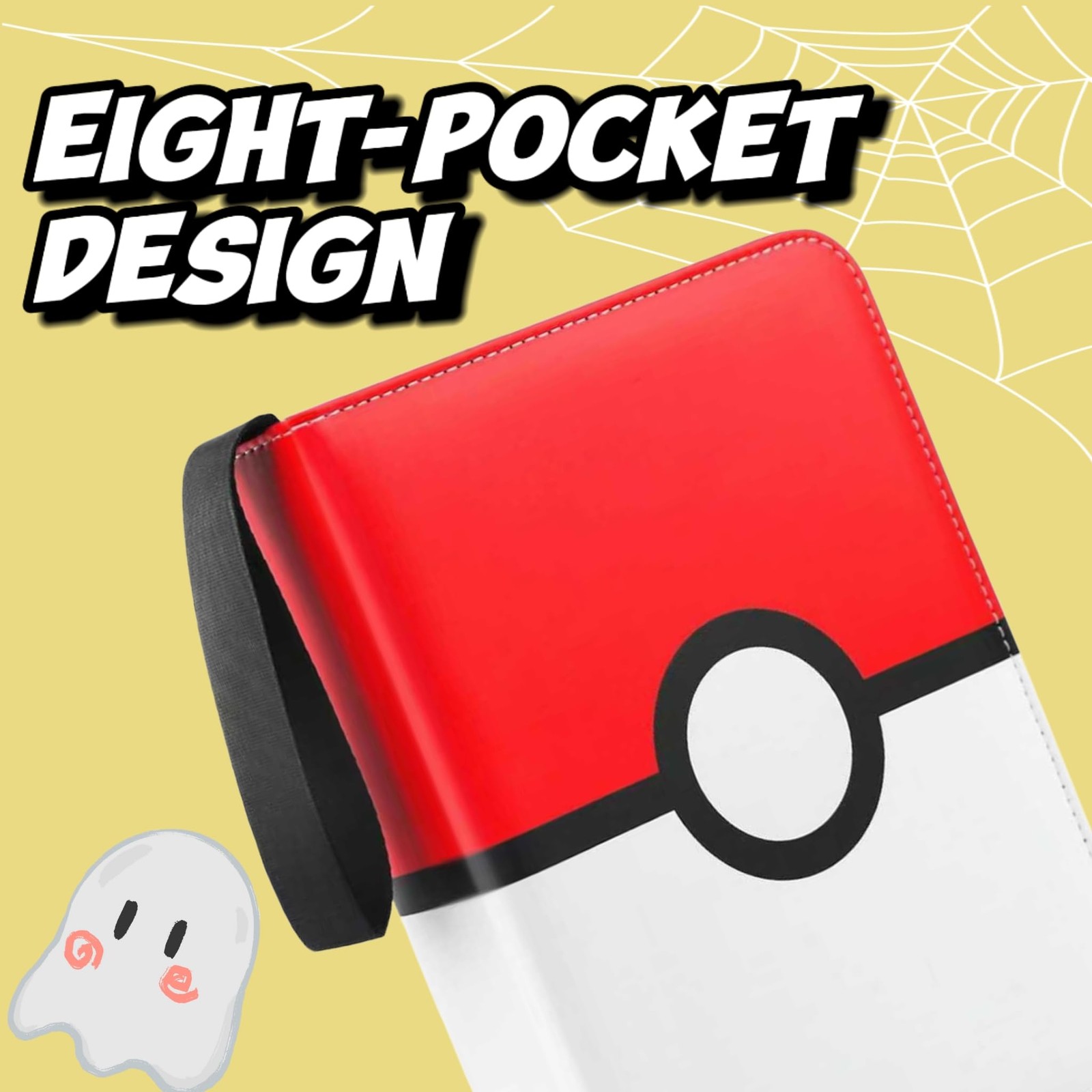 4-Pocket Trading Card Binder - Holds 400 Cards, 50 Removable Sleeves, Zippered