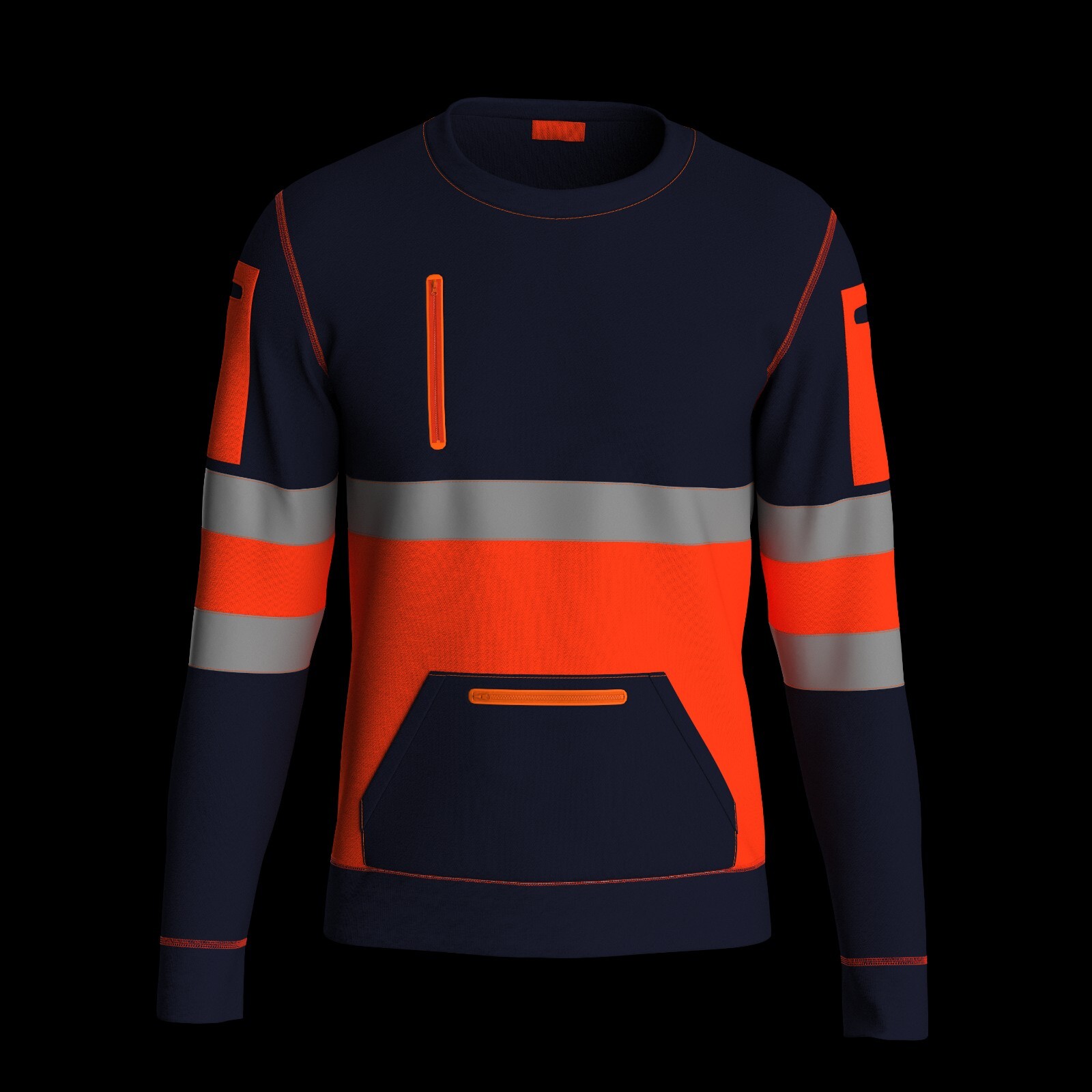 Hi Viz Vis High Visibility Crew Neck Sweatshirt Work Safety Fleece Jumper S-2XL