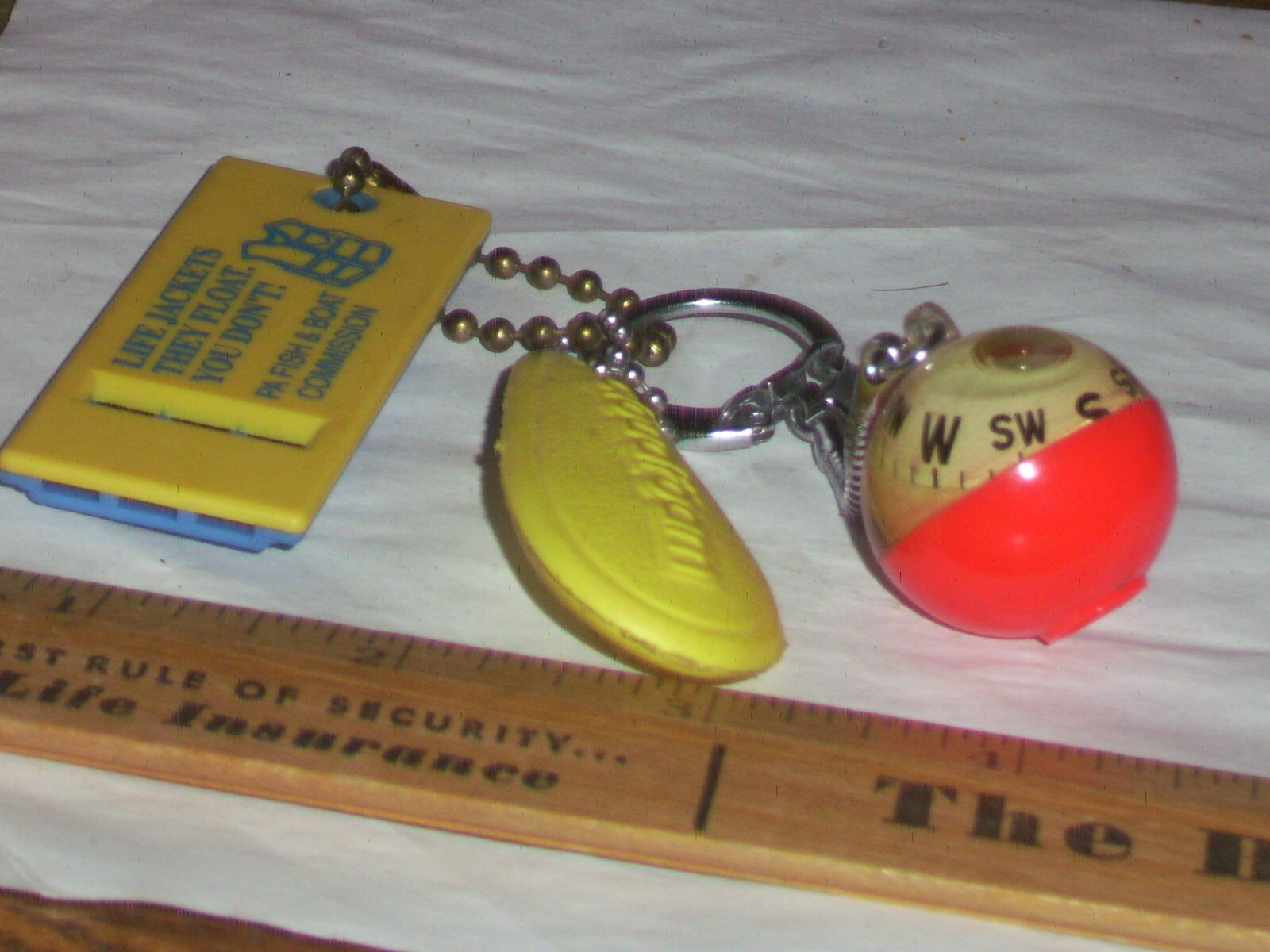 Nice Frankenstein set Safety boating gear, floating key chain, whistle & compass