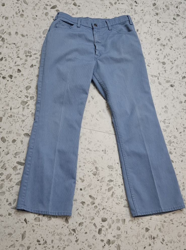 VTG 70s Levi's Sta-Prest Blue Boot Cut Corduroy Pants 32 (34/35) X 30
