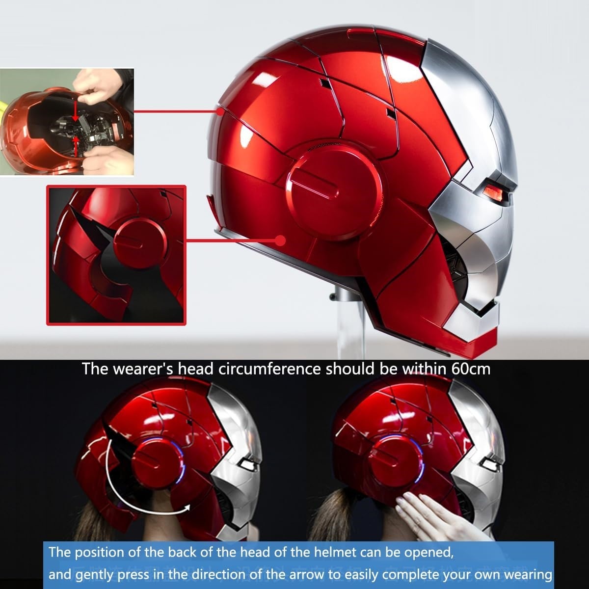 Iron Man 1:1 MK5 Jarvis Deformable Voice Control Wearable Helmet Christmas Mask
