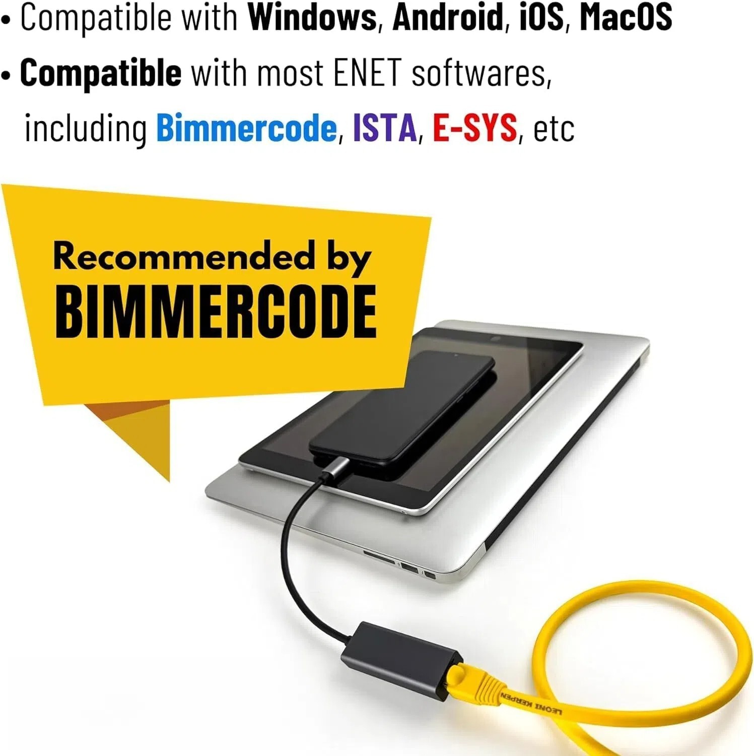 ENET OBD2 Cable + USB Type C For BMW F Series & Newer ICOM E-SYS ISTA Bimmercode