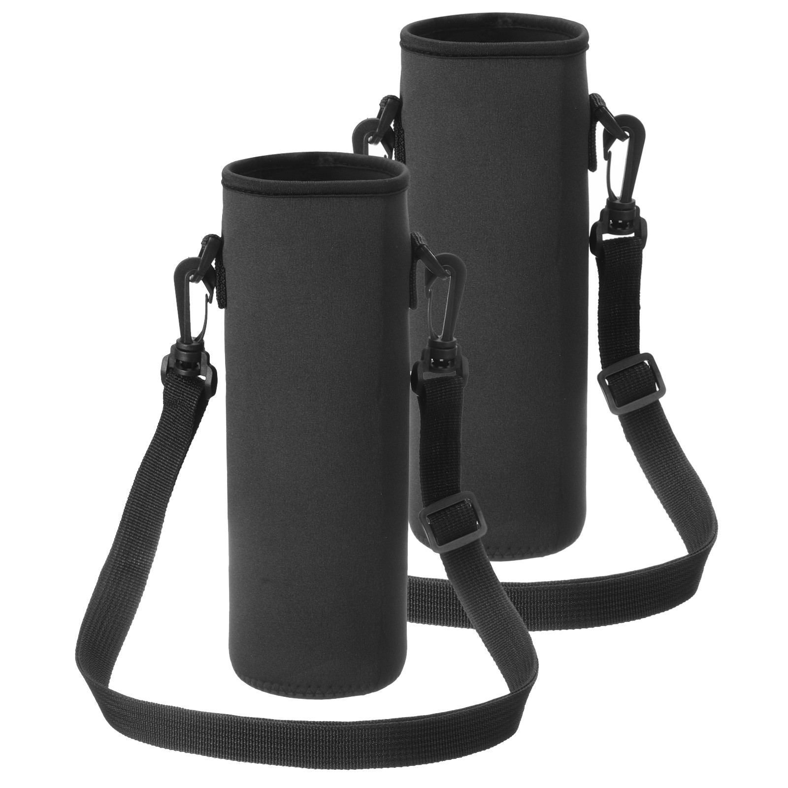 2pcs 40 oz Neoprene Insulated Water Bottle Sleeve with Strap Black