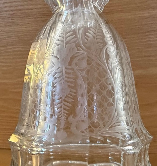 Antique German 925 Sterling Silver Cut Glass Decanter