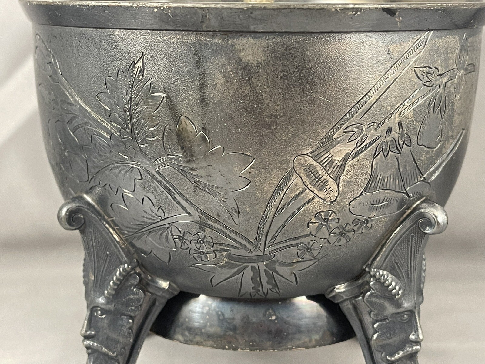 Antique 1870’s Silver Plate Reed & Barton Hotel Front Desk Bell Tea Waste Bowl