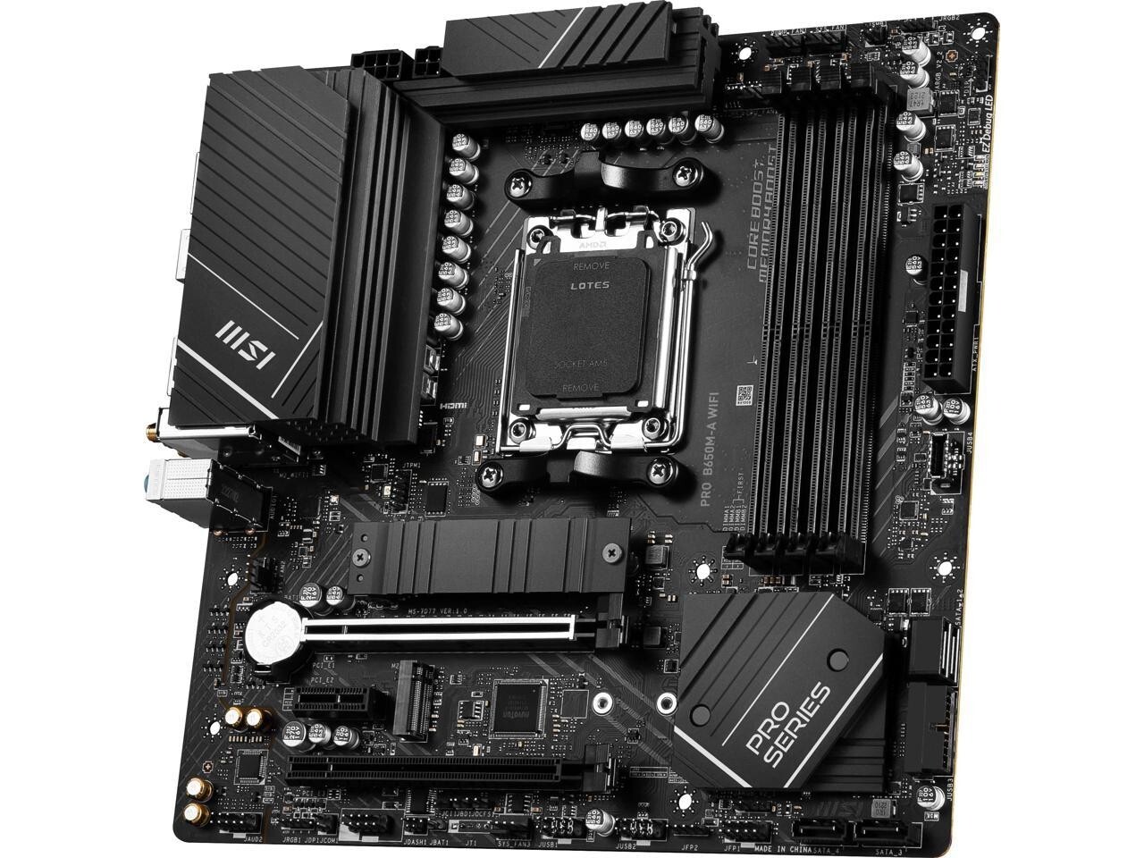 (Factory Refurbished) MSI PRO B650M-A WIFI AM5 DDR5 AMD Micro ATX Motherboard