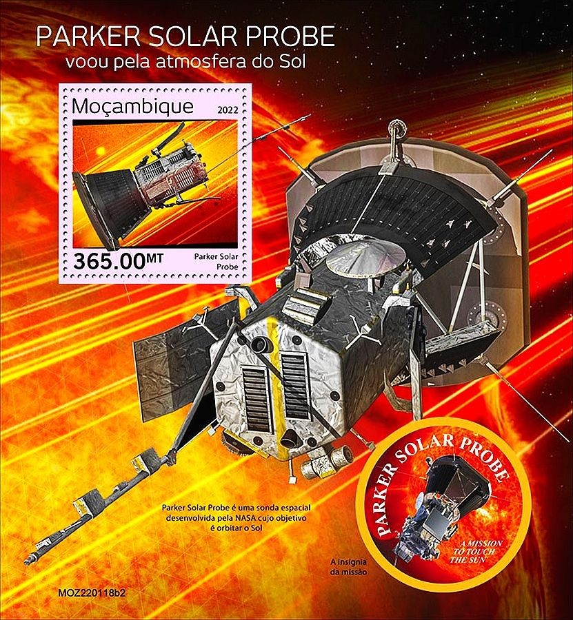 PARKER SOLAR PROBE NASA Exploration Spacecraft Stamp Sheet #3  (2022 Mozambique)
