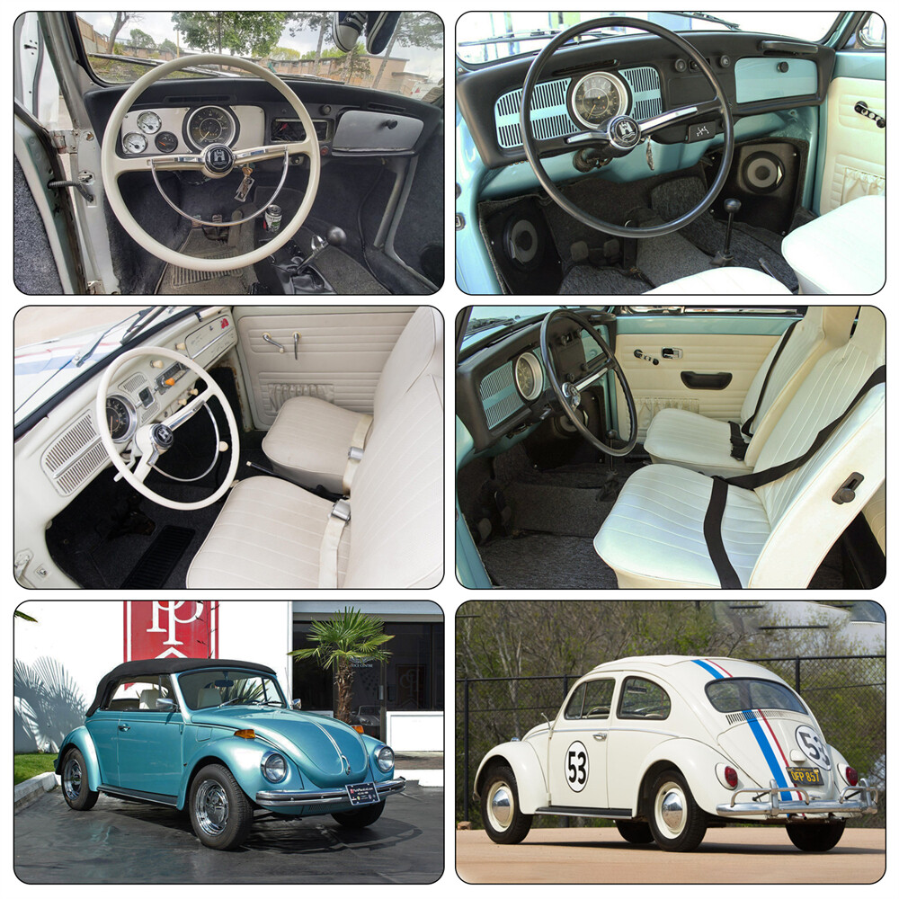 Black Steering Wheel with Horn Button Ring For 1962-1971 Volkswagen Models