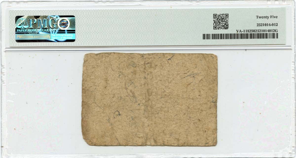 1777 May 5, $6 Virginia Colonial Note FR#VA-118 PMG VF25