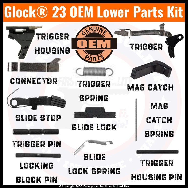 Glock 23 OEM Lower Parts Kit Gen 3 G23 LPK .40 cal Genuine Factory Authentic