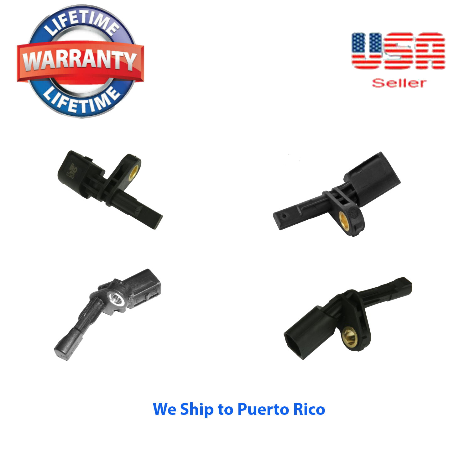 Set of 4 ABS Wheel Speed Sensor Front Rear Right & Left Fit: Audi & Volkswagen