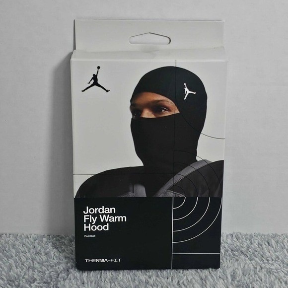 Jordan Therma-FIT Fly Warm Hood Balaclava Football Ski Mask Men's OSFM Black NEW