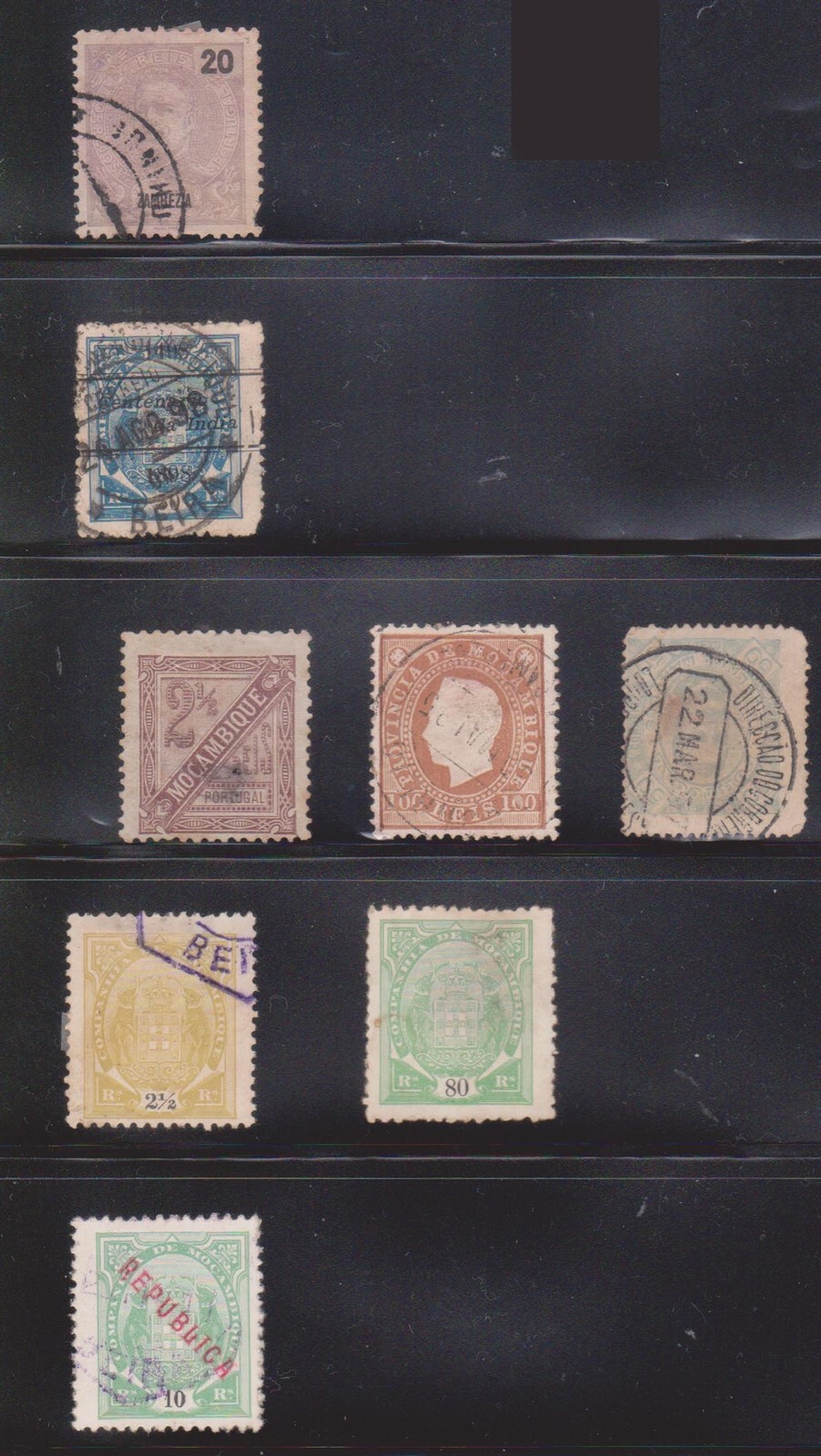 (F279-7) 1907 Portugal& Mozambique Co mix 4lots 8stamps (G)  (AY57)