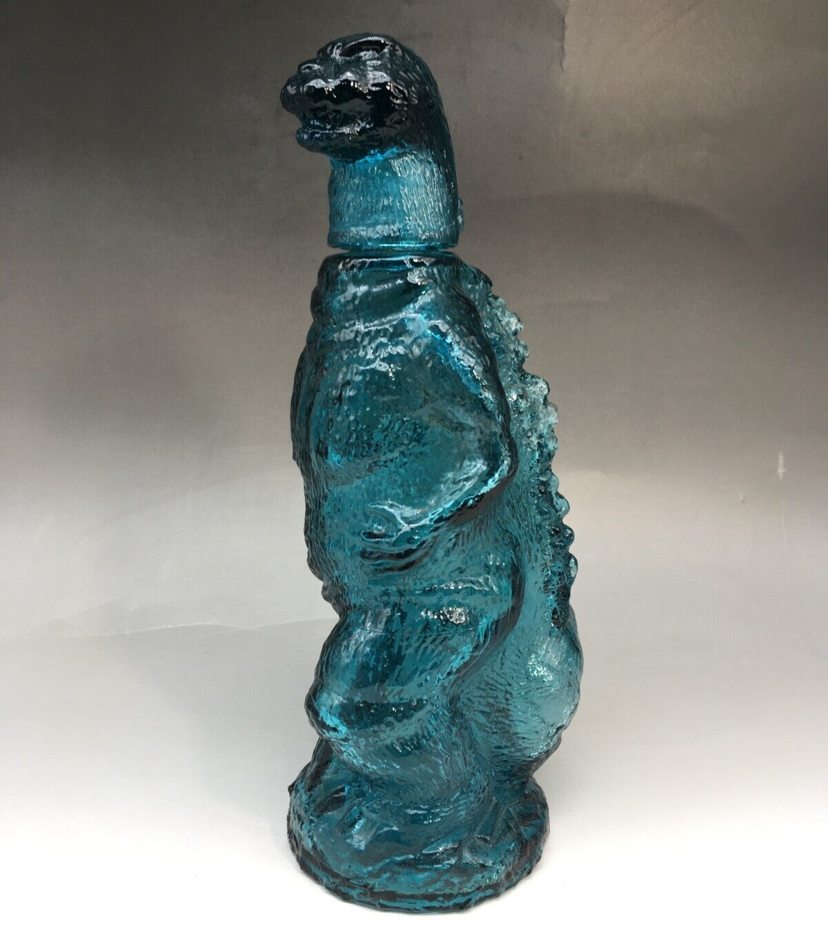 Godzilla Limited Decanter Vintage Blue Glass Bottle TOHO UNICON JAPAN 1980s