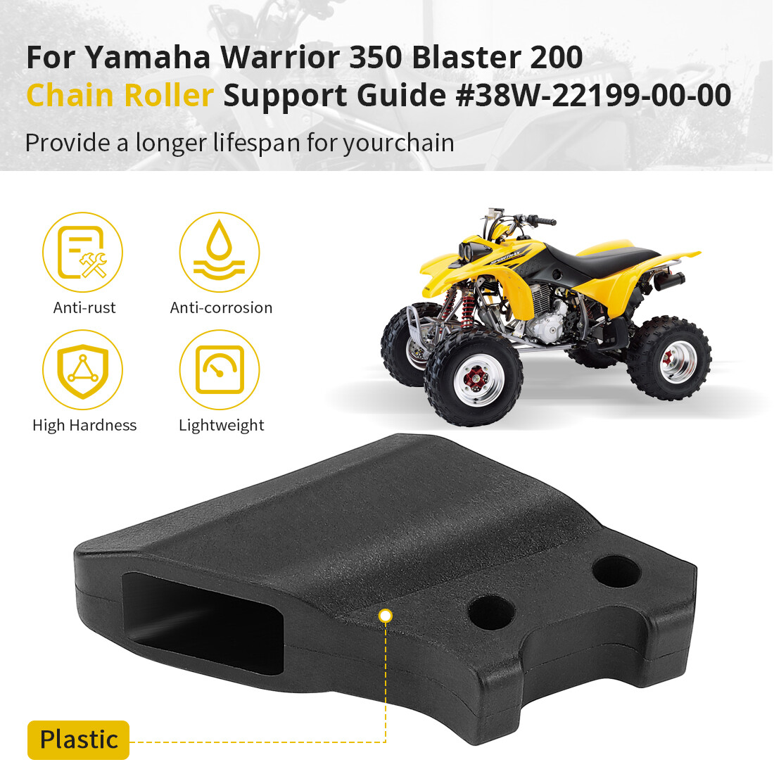 For Yamaha Warrior 350 Blaster 200 Chain Roller Support Guide #38W-22199-00-00