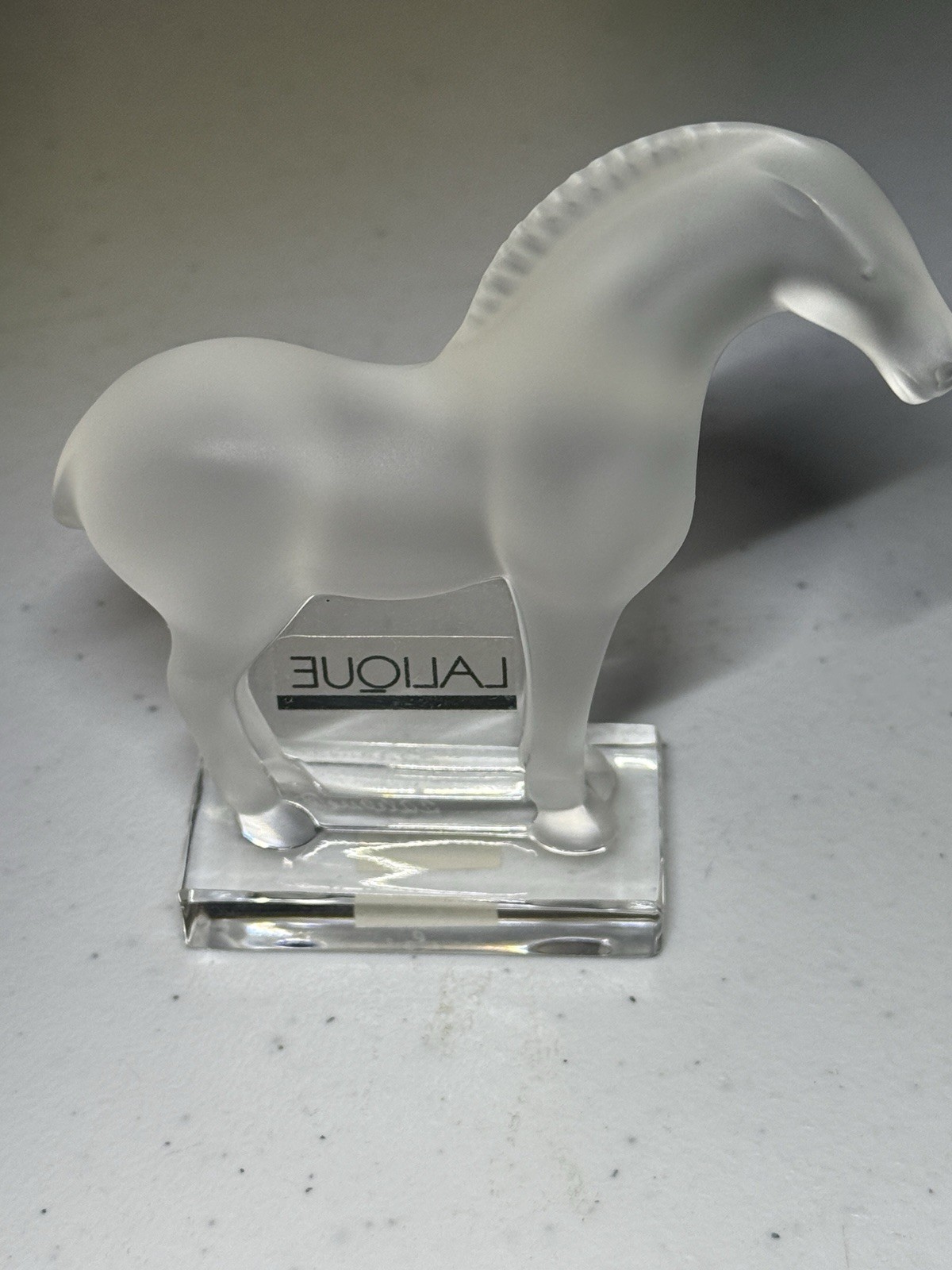 Signed Rene Lalique France Crystal Cheval Tang Presse Horse Paperweight 11816 NR