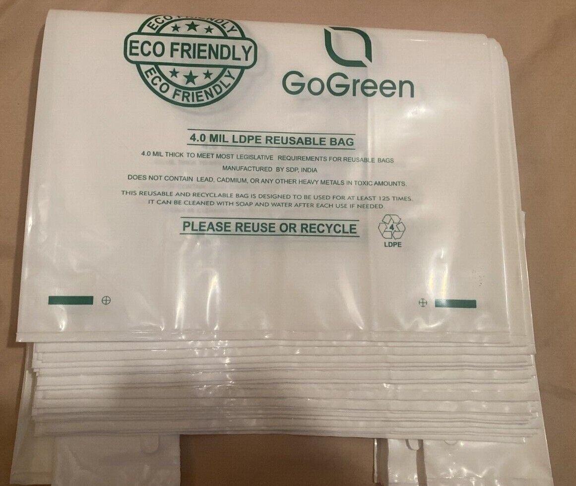 Extra Heavy Duty 1/6 21 x 6.5 x 11.5 4.0 mil T-Shirt Plastic Grocery Shopp Bags