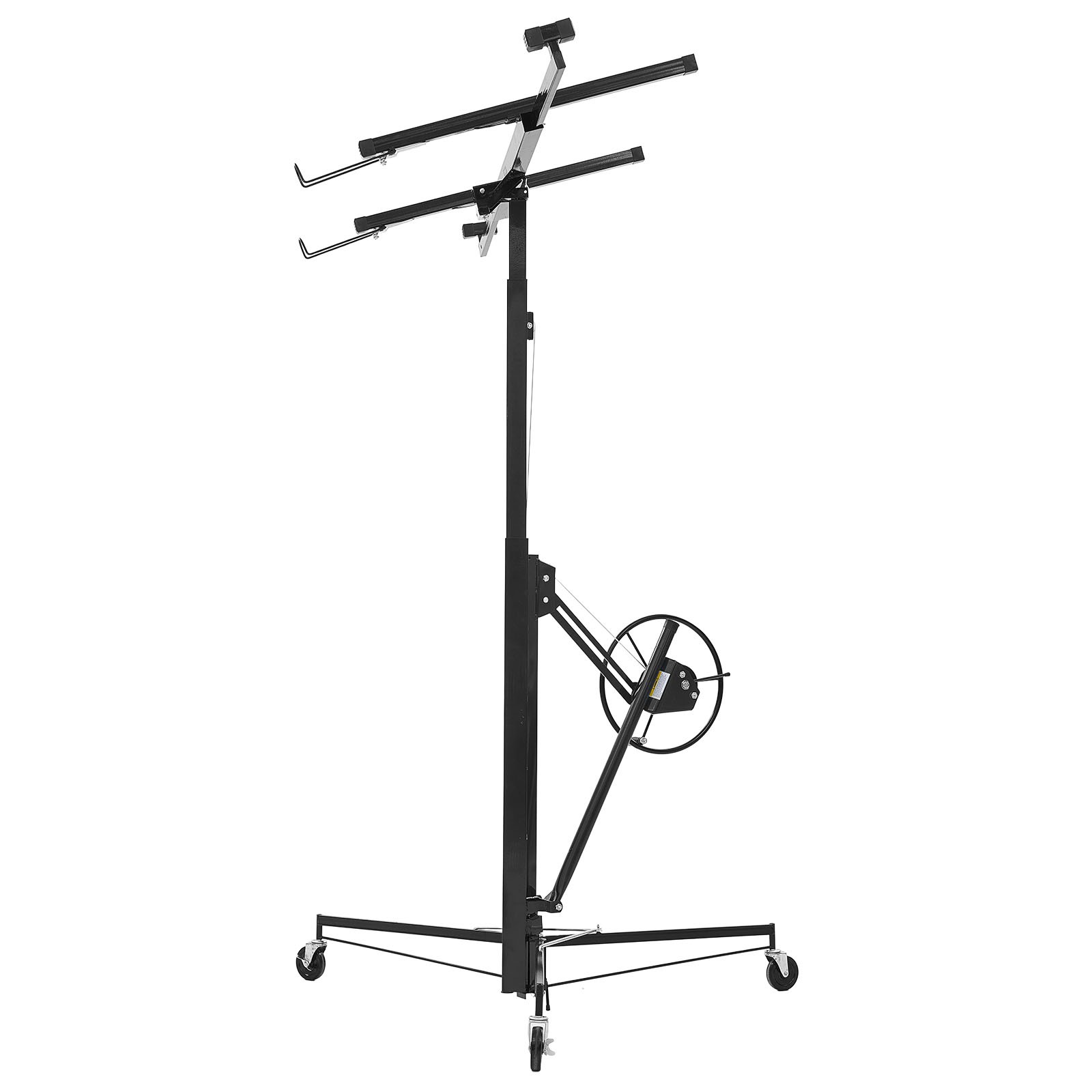 VEVOR 11ft Drywall Lift 150 lbs Sheetrock Hoist Adjustable Arm Lockable Wheels