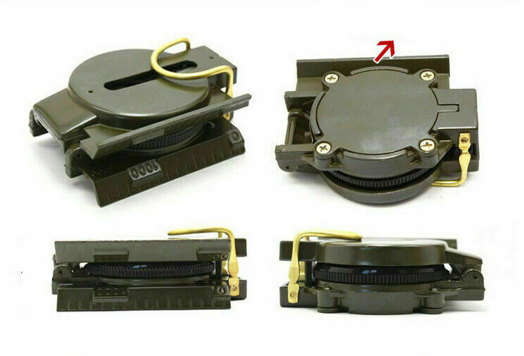 Lensatic Compass Military Camping Survival Marching Plastic Pocket Army Style