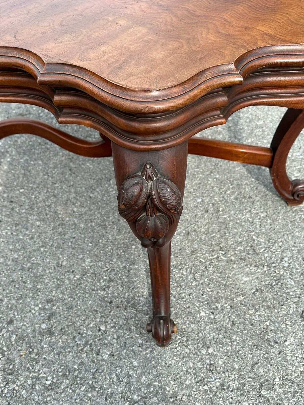 antique carved victorian parlor table center stand 1870 clean turtle top