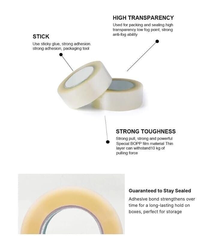 12 Rolls Shipping Packaging Box Packing Sealing Tape 2 mil 2" x 110 Yard 330FT